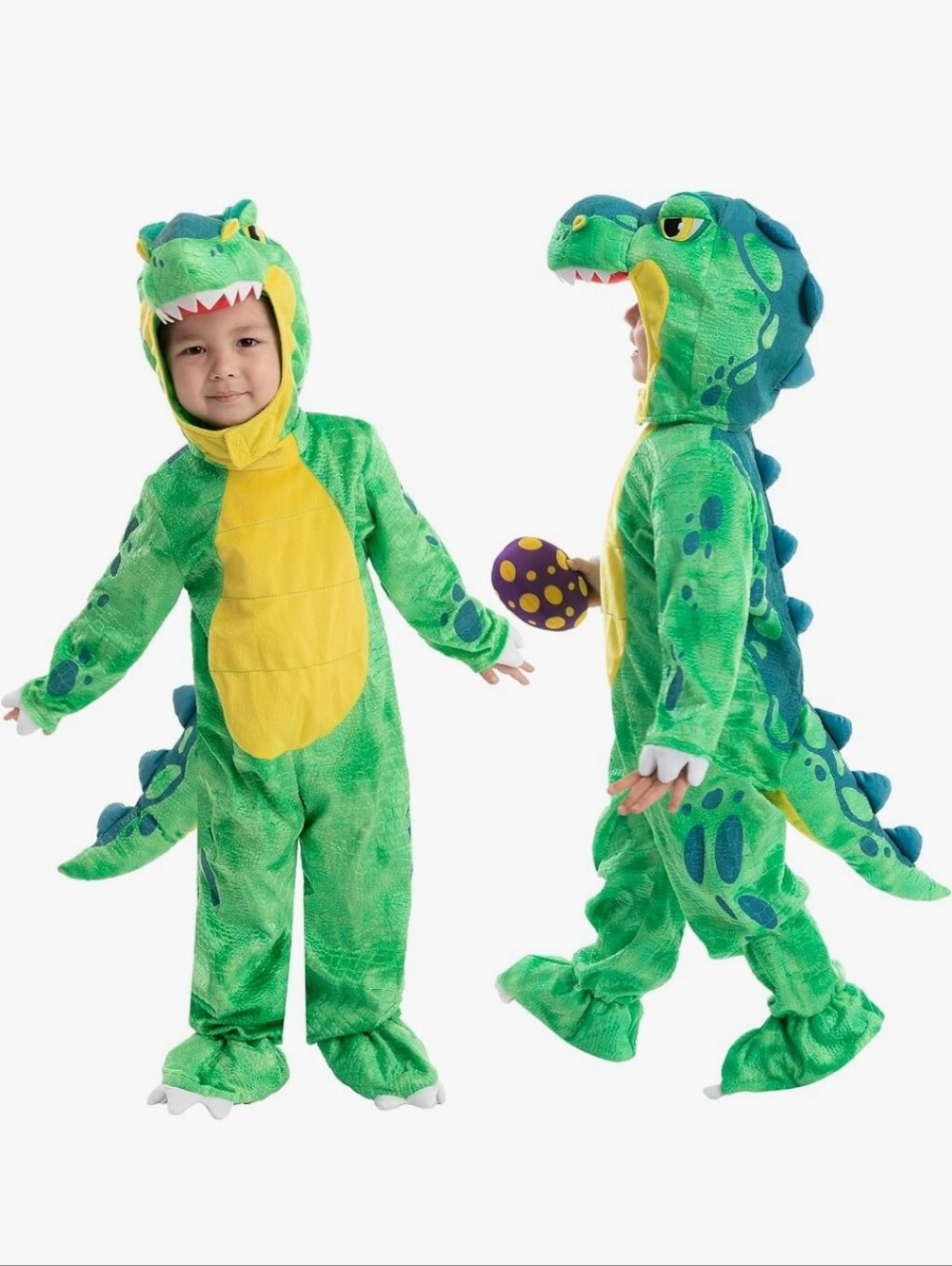 Green T-Rex Plush Costume Kids Small 5-7 Years New Halloween Party Fun Cosplay